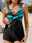 Women's Swimwear Tankini Swim Dress Boy Leg Swimsuit Backless High Waist Vacation Beach Wear Striped V Neck Sleeveless Bathing Suits