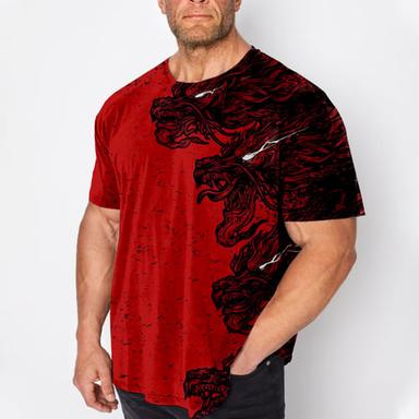 Men's Plus Size T Shirt Big and Tall Graphic Crew Neck Print Short Sleeve Spring & Summer Vintage Fashion Streetwear Basic Vacation Casual Tops