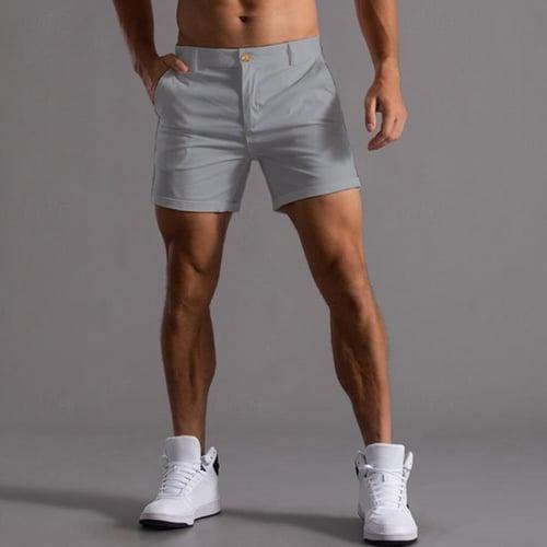 Men's Shorts Chino Shorts Bermuda shorts Work Shorts Pocket Straight Leg Plain Comfort Breathable Short Sports Outdoor Casual Daily Fashion Streetwear Black White