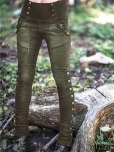 Women's Normal Tights Leggings Fashion Ankle-Length Mid Waist Plain Side Pockets Comfort Micro-elastic Halloween Casual Weekend Black Blue Khaki Gray Slim