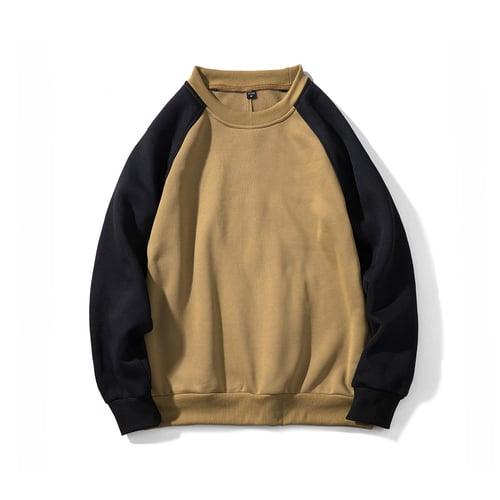 Men's Sweatshirt Black & Yellow Yellow & Black Red & Black Green Black Round Neck Solid Color Casual Daily Holiday Streetwear Casual Winter Fall Clothing Apparel Hoodies Sweatshirts  Long Sleeve