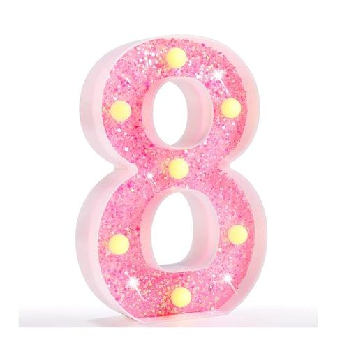 LED Letter Lights Light Up Pink Letters Glitter Alphabet Letter Sign Battery Powered for Night Light Birthday Party Wedding Girls Gifts Home Bar Christmas Decoration Pink Letter