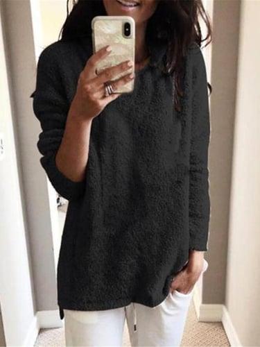Women's Pullover Sweater Jumper Stylish Casual Soft Solid Color Chunky Turtleneck Oversized Long Sleeve Regular Tops Knit Daily Going out Weekend Black White Fall Winter
