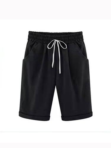Women's Lounge Shorts Pure Color Elastic Waist with Drawstring Simple Casual Comfort Home Daily Vacation Breathable Pocket Five-point Pants