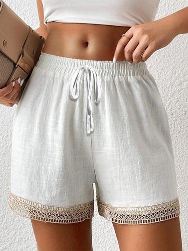 Women's Shorts Plain White Active High Waist Short