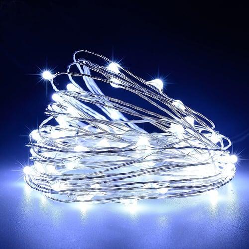 20m String Lights 200 LEDs Warm White RGB White Waterproof Creative Party Batteries Powered